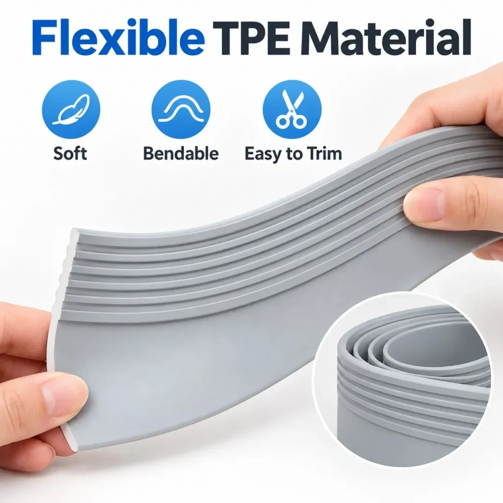 1-4Pcs Door Bottom Seal Strip Self Adhesive Rubber Soundproof Weather Stripping Thickened Weatherstrip Under Door Draft Stoppe