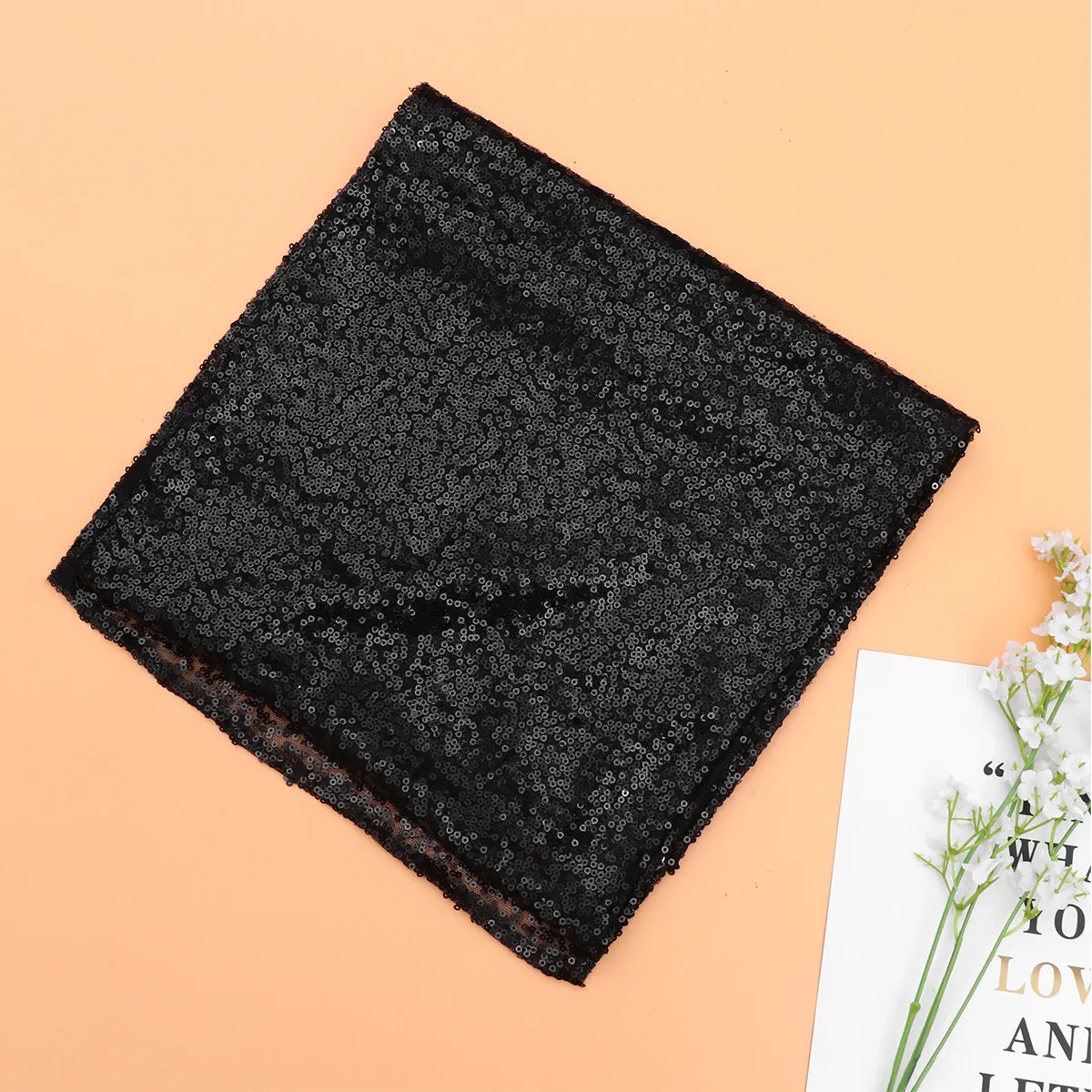 Black Sequin Table Runner Elegant Tablecloth Wedding Party Banquet Dining Table Covers Shimmering Festive Home Decoration