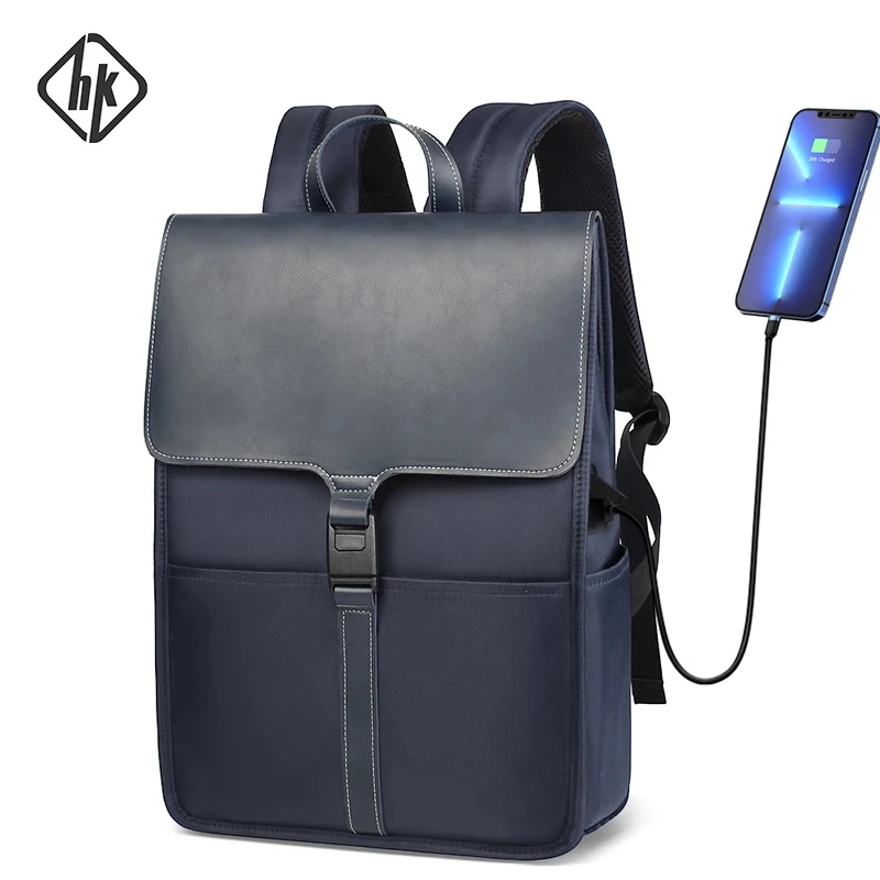 HcanKcan Fashion Laptop Backpack Men Waterproof Travel Backpack Vintage Casual Bag for College Teens Women Black School Bag