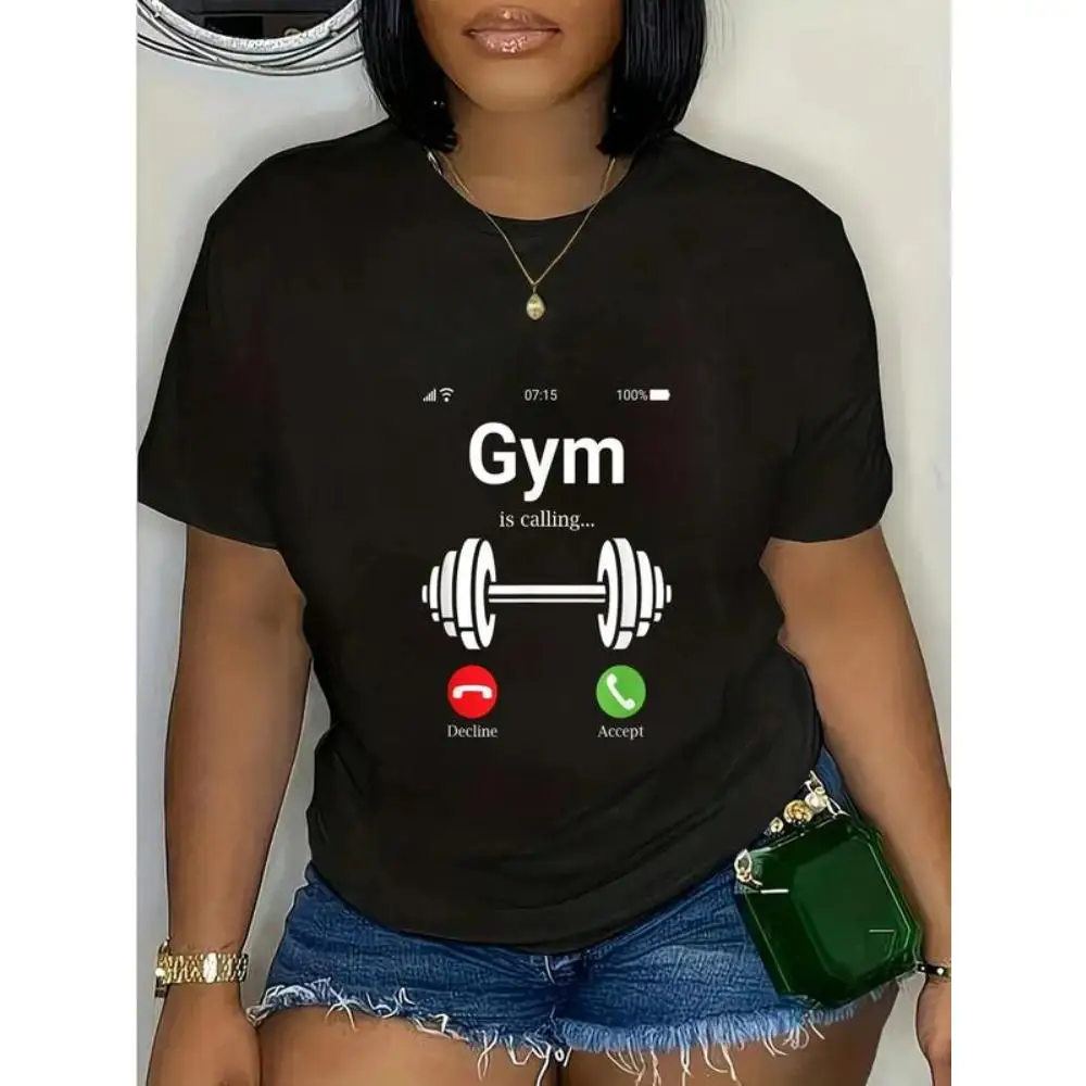 

Funny Gym T-shirt, Gym Is Calling Graphic Tee, Workout Slogan Shirt, Fitness Motivation Top, Humorous Novelty Gift for Gym Lover