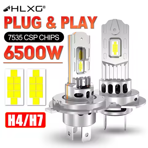 6500W H7 H4 LED Car Headlight Bulb Canbus H8 H9 H11 9005 HB3 9006 HB4 Light for Car LED HeadLamp 6000K 12V 24V Wireless with Fan