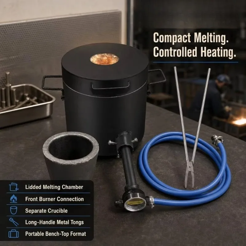 Propane Gas Metal Melting Furnace Crucible Smelting Foundry Oven With Burner Tongs Jewelry Casting Heating Equipment