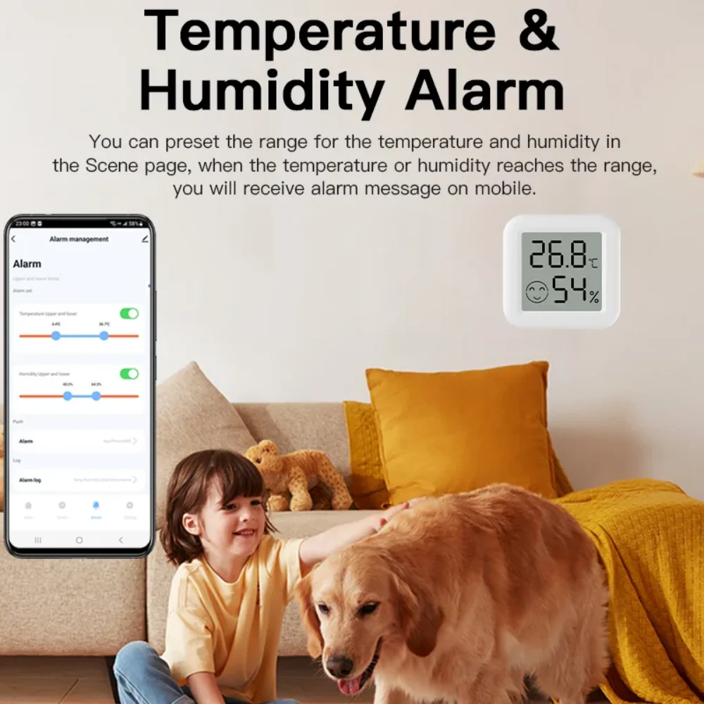 Tuya Zigbee 3.0 Temperature Humidity Sensor APP Remote Control Thermometer via Smart Life For Smart Home Work With Yandex Alexa