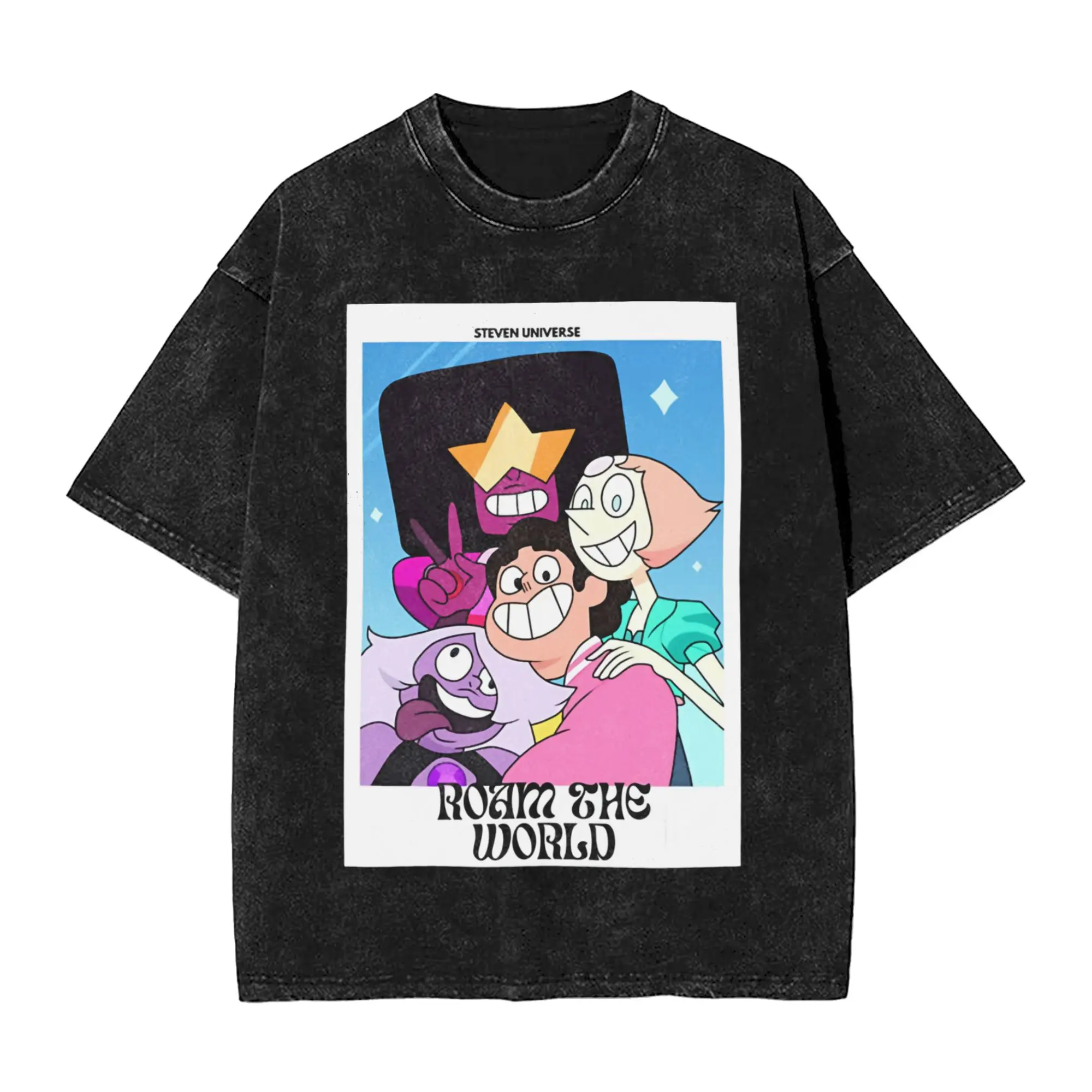 Washed T Shirts Anime Stevens Universes Hip Hop Novelty T-Shirt Harajuku  Streetwear Cotton Summer Tops Tee Shirt Men Women