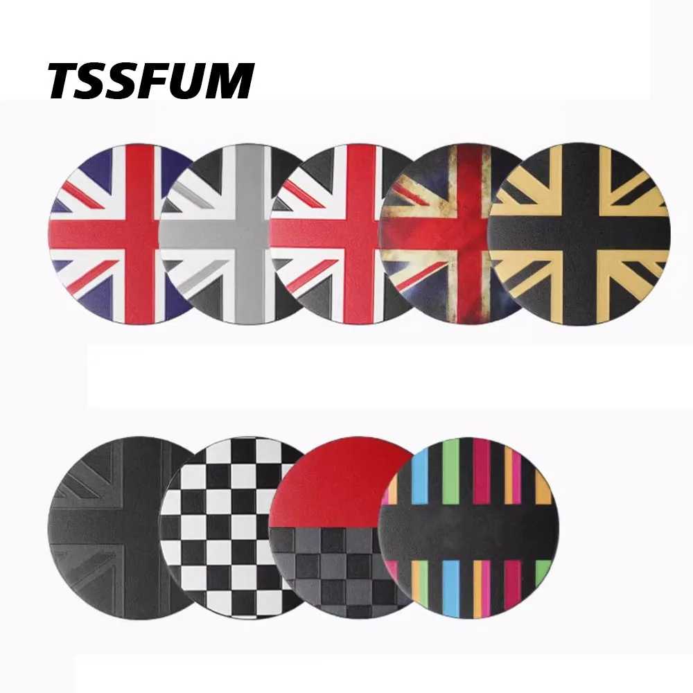 Union Jack Leather Car Cup Cushion Storage Groove Coaster Auto Non-slip Mat Pad For Mini Cooper S JCW F60 Countryman Accessories