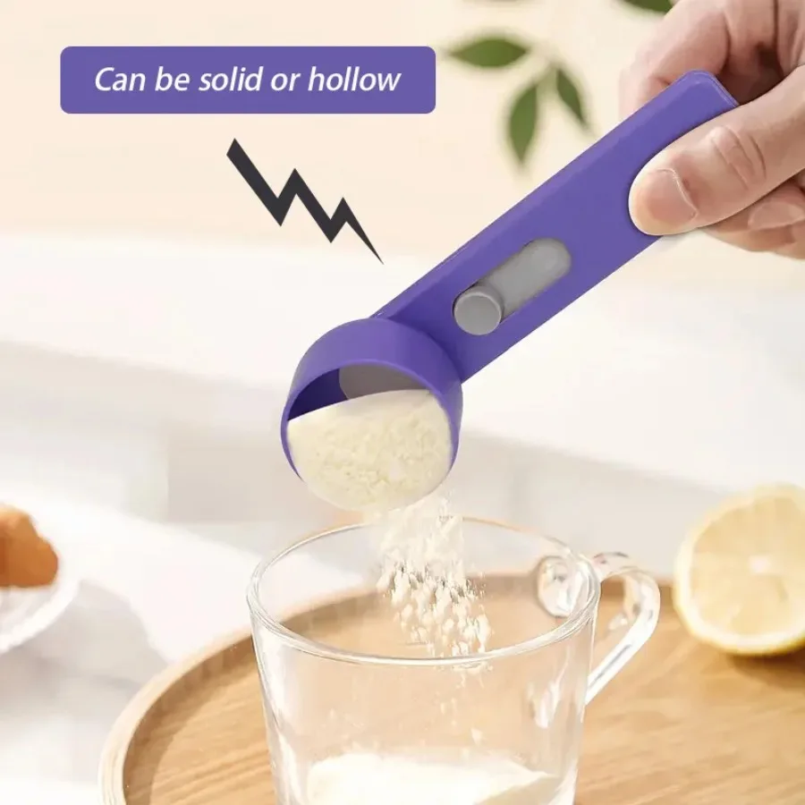 2-in-1 Sliding Scoop Funnel, Reusable PP Coffee & Protein Powder Scoop for Mess-Free Kitchen & Gym Use - Image 3