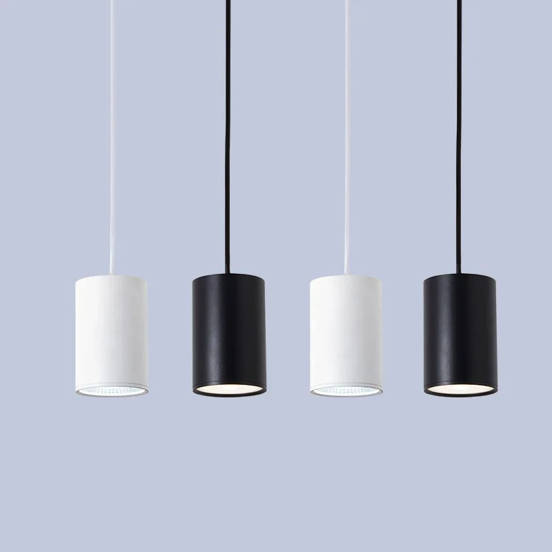 Surface Mounted Downlight Restaurant Aisle Office Hoisting Spotlight Modern Long Tube Cylindrical Chandeliers & Pendant Lights