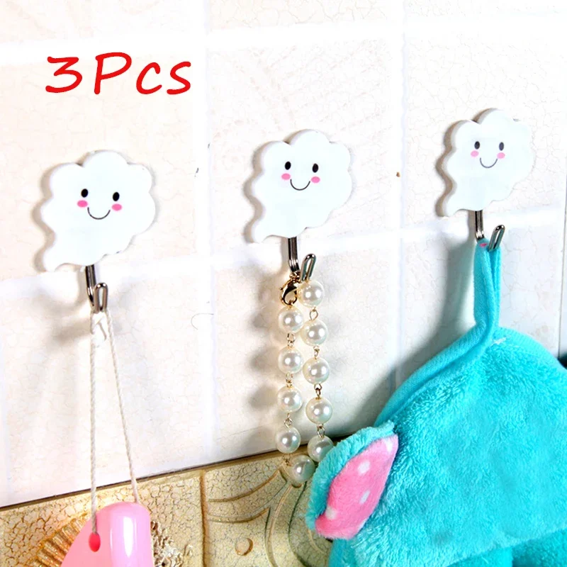 3 Pcs/set Cloud Shape Hook Clothes Hanger Wall Mounted Kid Room Wall Decoration Children Room Decorative Hanger Wall Decoration