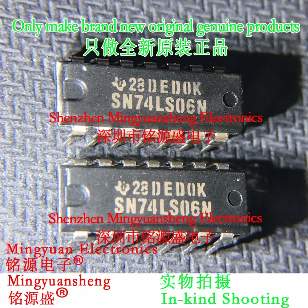 Mingyuan Sheng Brand New Original Genuine Sn74Ls06Ne4 Sn74Ls06N Sn74Ls06 Package Dip14 Direct Plug-In Driver Ic Buffer and Line Driver Chip (1-100Pcs)