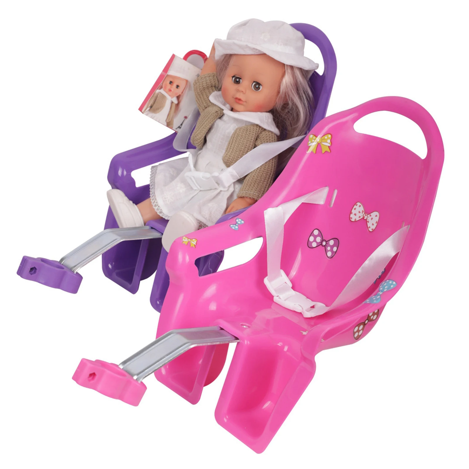 Girls Bike Doll Seat Universal Accessories with Sticker Kids Bike Decoration Doll Bike Seat Bike Accessories for Girls Kids