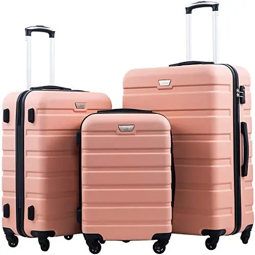 Freeman Luggage 3 Piece Set Suitcase Spinner Hardshell Lightweight TSA Lock 4 Piece Set