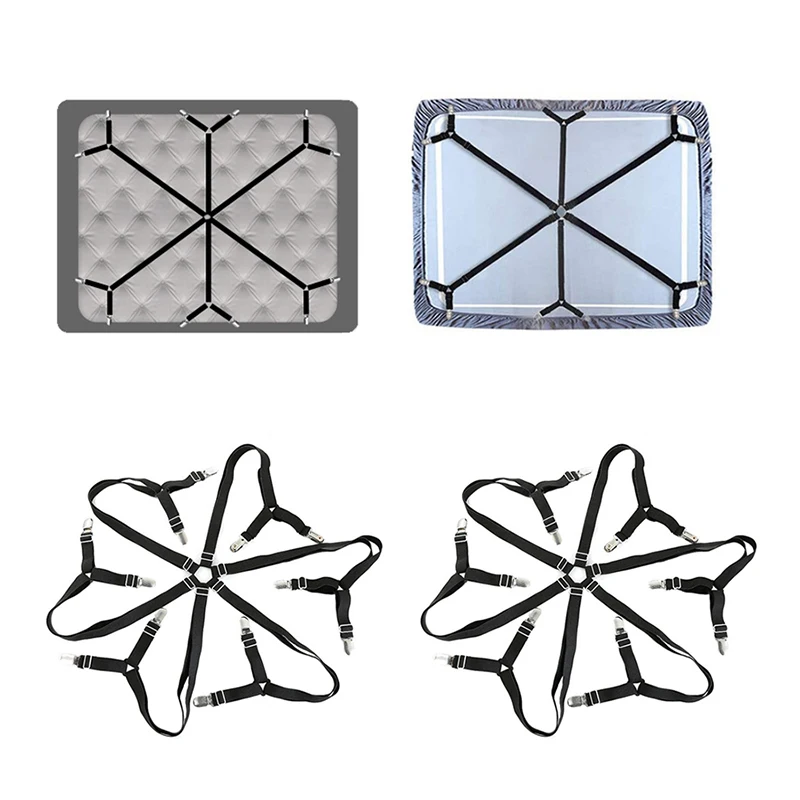 

Bed Sheet Holder Adjustable Elastic 12 Clips Fixed Holder Mattress Clip Fasteners Cover Blankets Grippers Fixing Non-Slip Strap