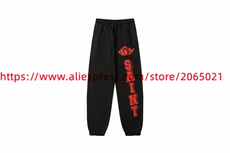 Saint Angel Print Sweatpants Men Women Pants Jogger Sweat Pants Terry Trousers