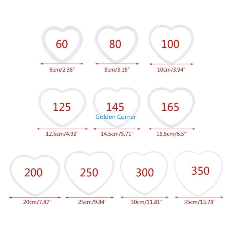 E15D Anéis plástico forma coração