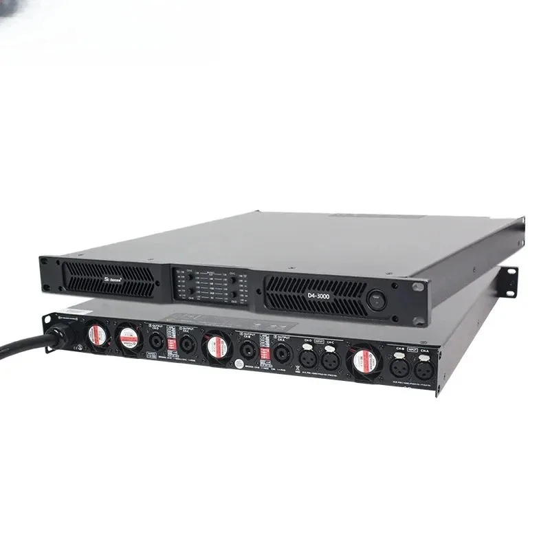 D4-3000 90V-240V Pa Stage Equipment Outdoor Professional Audio Digital Cl   s D 2 Ohms Stable 4 Channel Public Address Amplifier