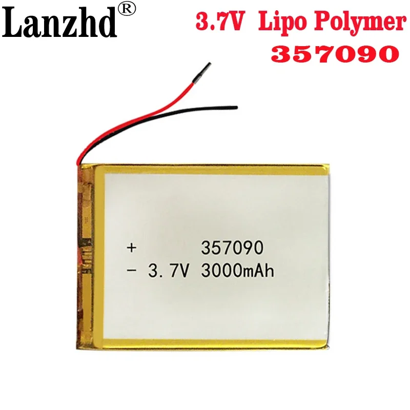 100pcs 357090 Li-ion Battery 3.7V 3000mah Lithium Polymer Batteries for Suo Lixin S18 7/8/9 inch Tablet PC Electric Toys