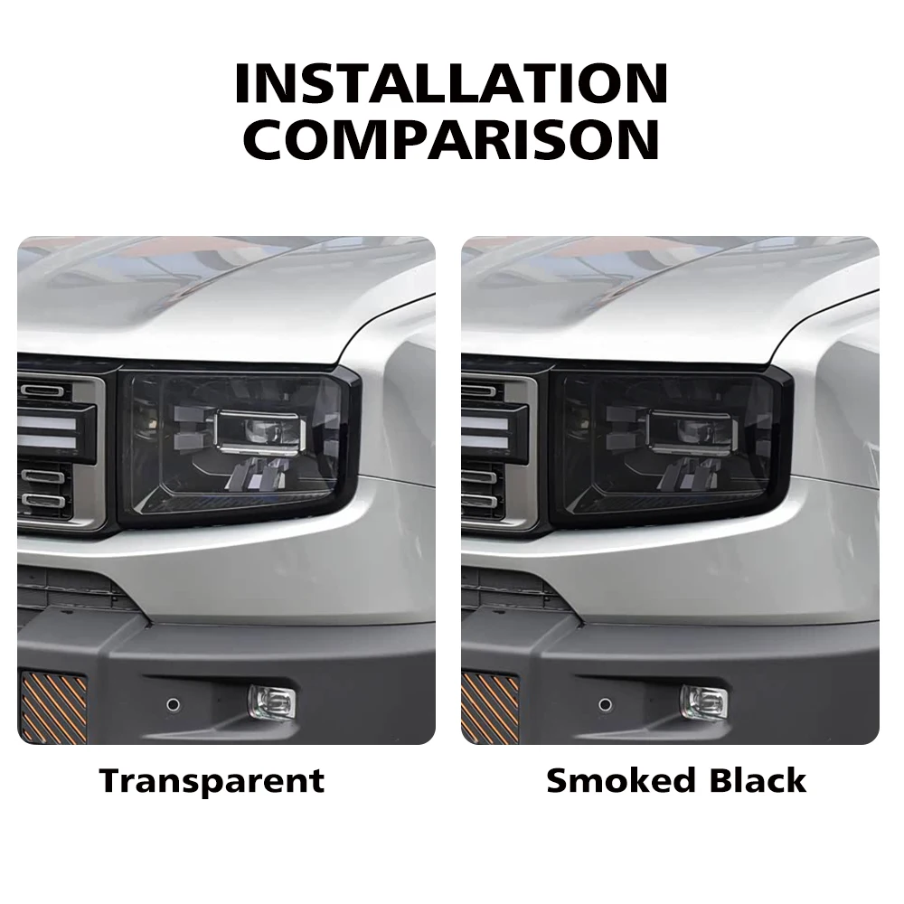 For JETOUR Shanhai T1 2025-2026 High Gloss Smoke Black Pre-Cut Headlight Protection Film TPU PPF Kit Anti-Scratch Wrap Cover view 3