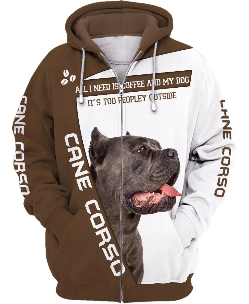 Never Underestimate An Old Man With A Cane Corso 3D Print Hoodies Men For Women Pullovers Zipper Hoodie Casual Street Tracksuit