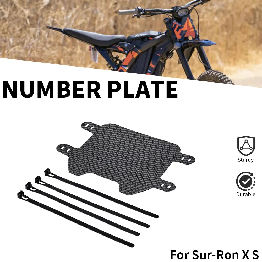 Acessórios para Motocicletas: Placa de Registro Frontal com Padrão de Fibra de Carbono para Surron S X E-Bike Elétrica