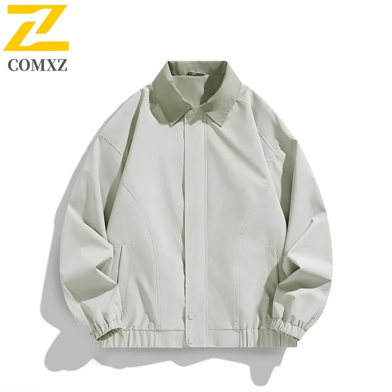 

COMXZ Мужская куртка Премиум Легкая куртка в американском стиле Классический дизайн с воротником-стойкой Удобная прочная осенняя новая одежда