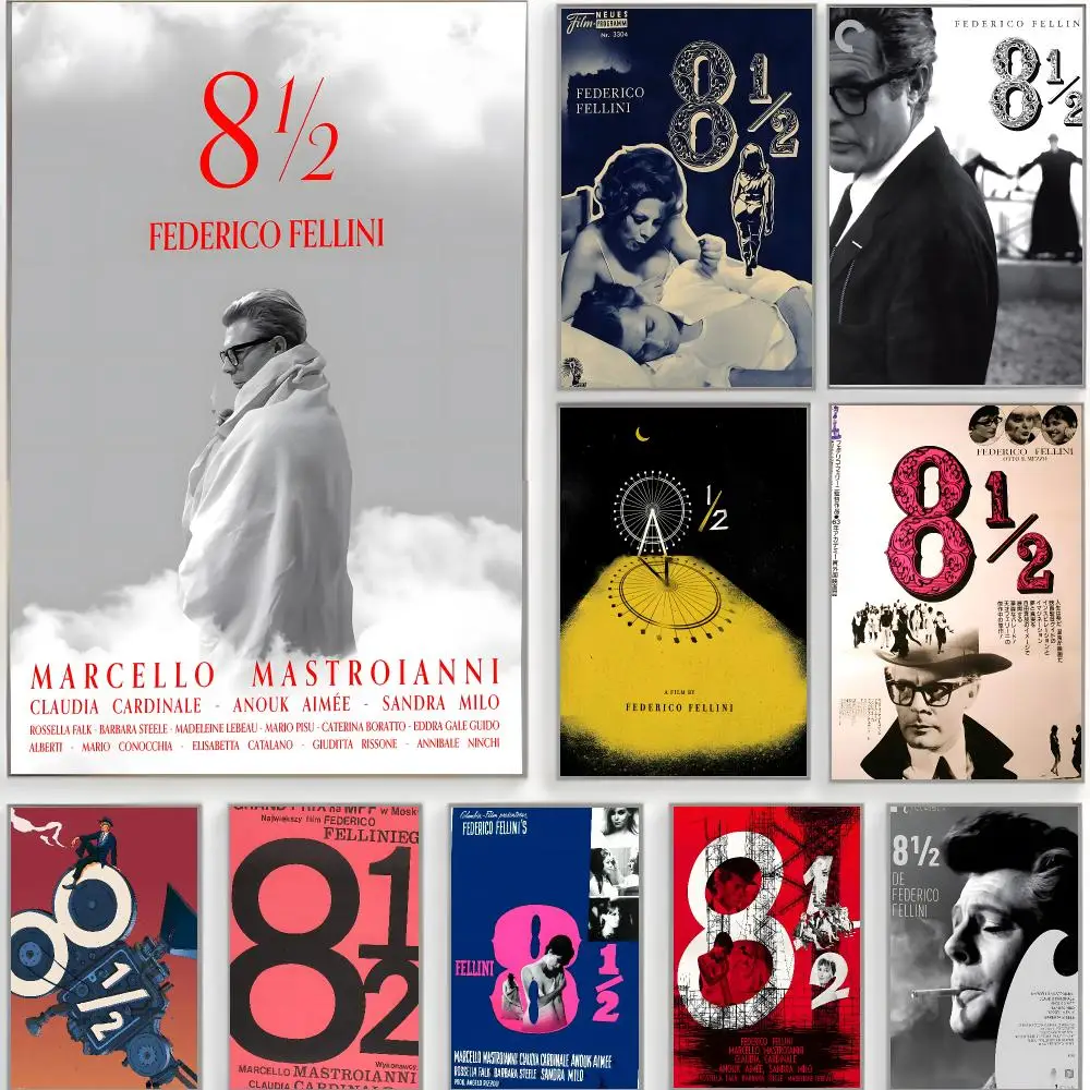 film artist f-federico fellini Poster Classic Wall Art  Home Decor  Peel and Stick Unframed