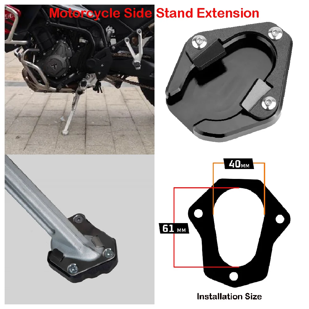 Fits for Triumph Tiger 900 GT Pro Not Rally 2020-2024 Tiger850 ABS Motorcycle Side Stand Enlarge Extension Base Extender Widener