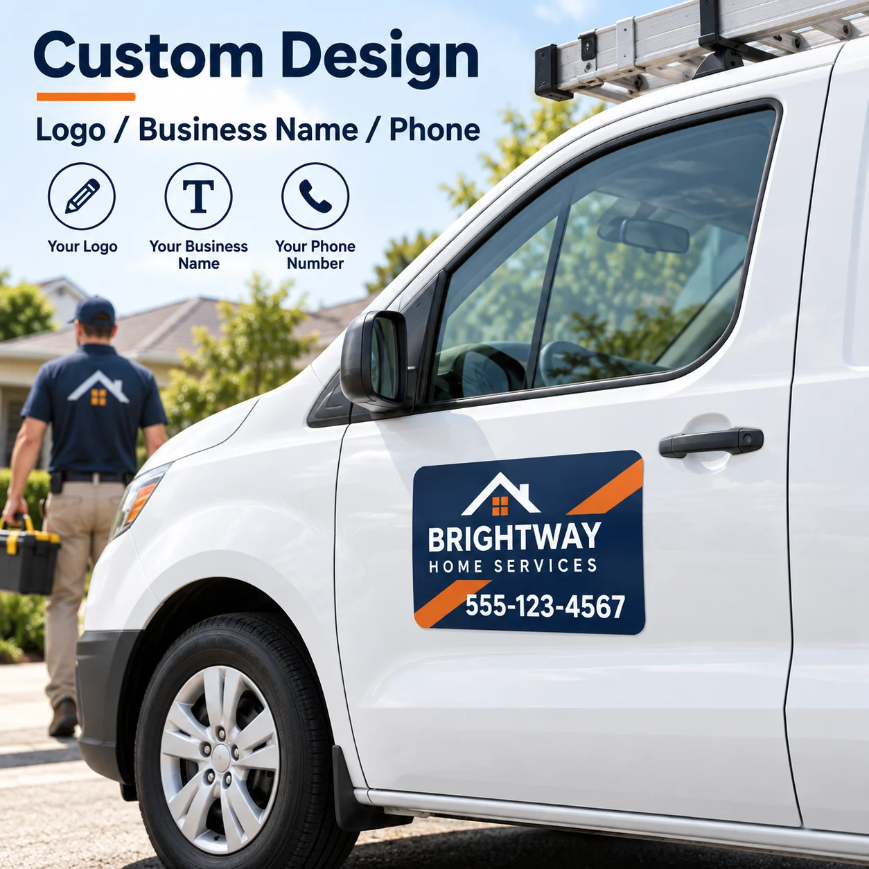 Custom Car Magnetic Sign Personalized Vehicle Logo Text Decal for Cars Trucks Business Advertising Door Magnet