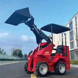 High Quality Euro 5 Small Slippage Loader 4WD Loading Transport Vehicle EPA Hydraulic Crawler Mini Skid Steer Loader Customized