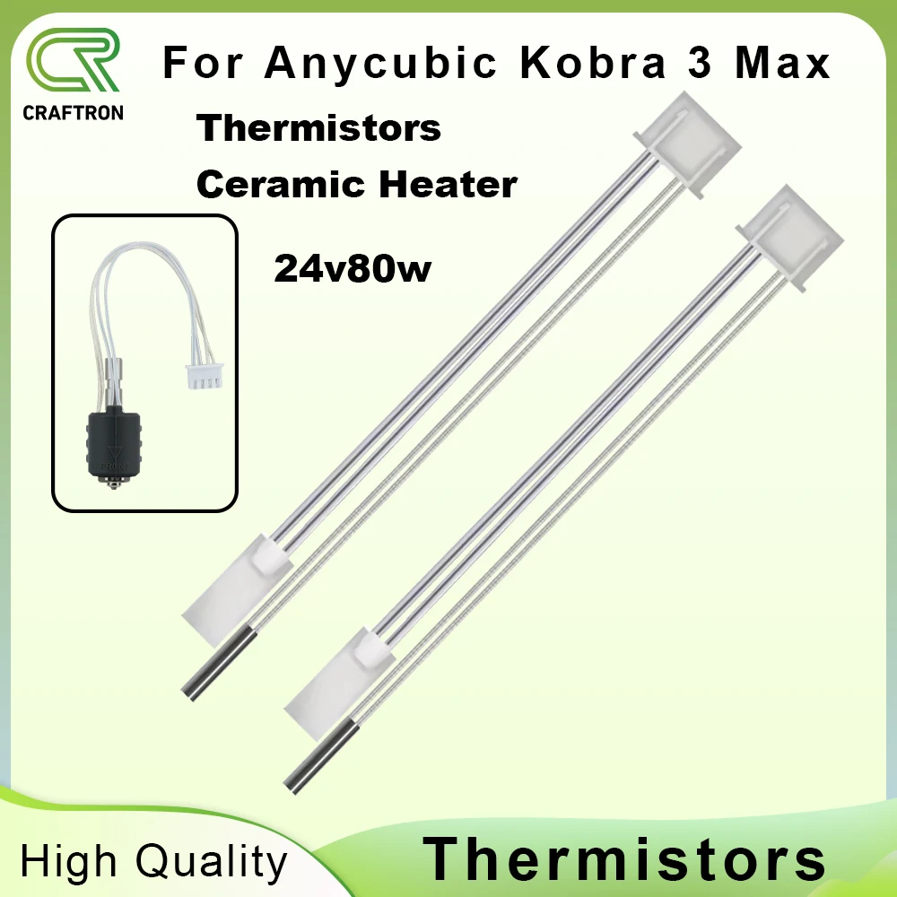 

Для Anycubic kobra 3 Max Hotend термистор керамический нагреватель 24 В 80 Вт для Anycubic kobra 3 Max комбинированные детали 3D-принтера