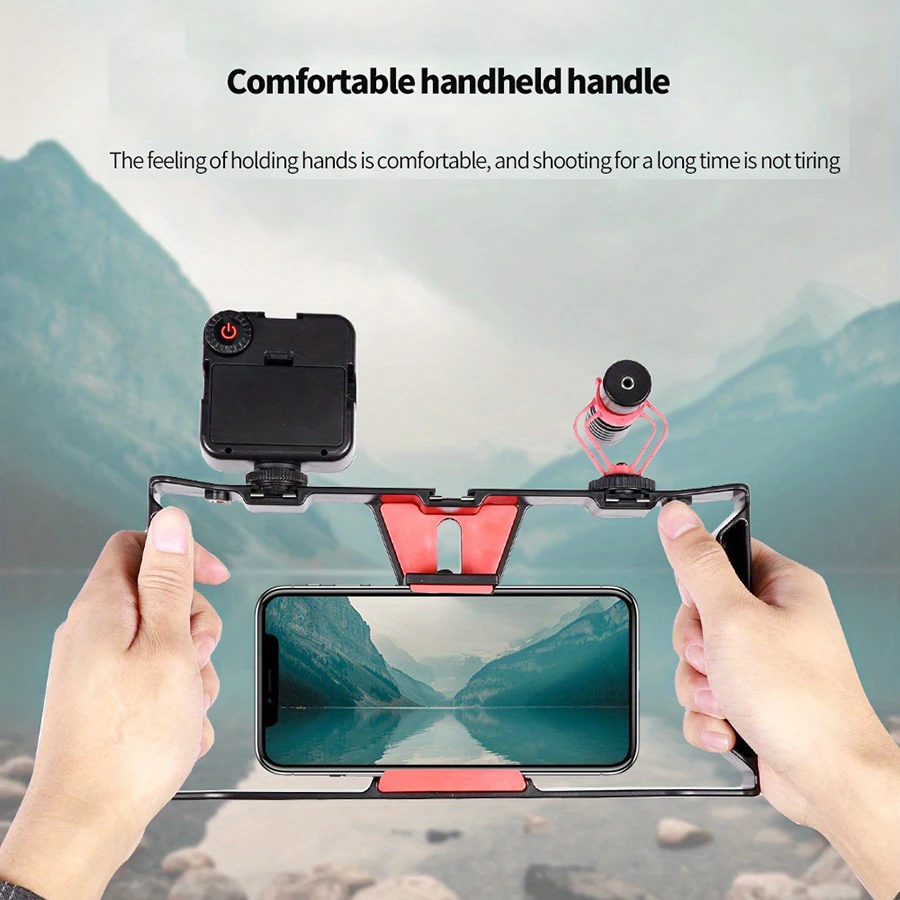 Desiontal Multi-Function Handheld Photo Stabilizer & Holder For smartphone,fill lights And Microphone