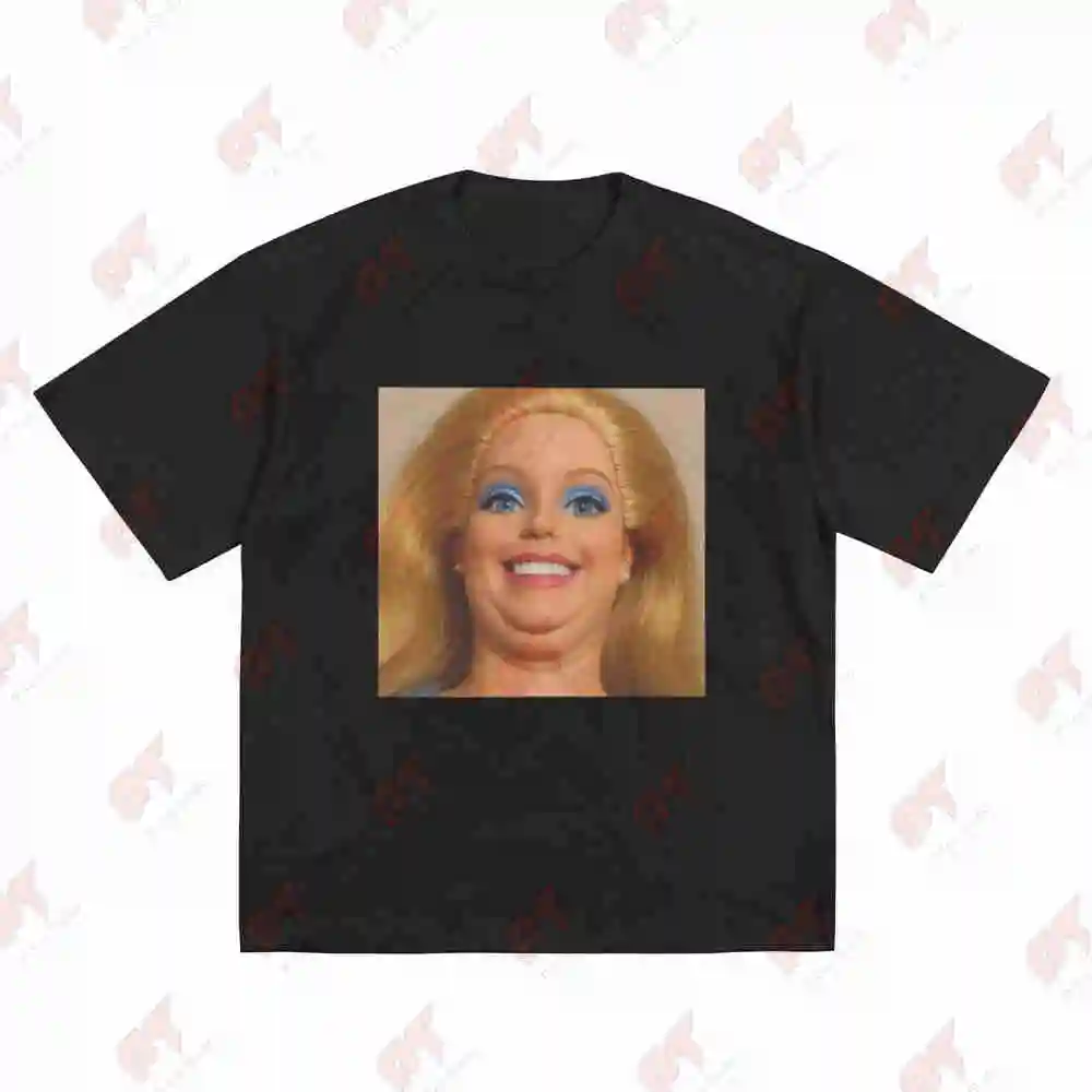 Doll Face Creepy Smile Weird Meme Uncanny Valley Short Sleeve Tee 100% Cotton T-Shirt