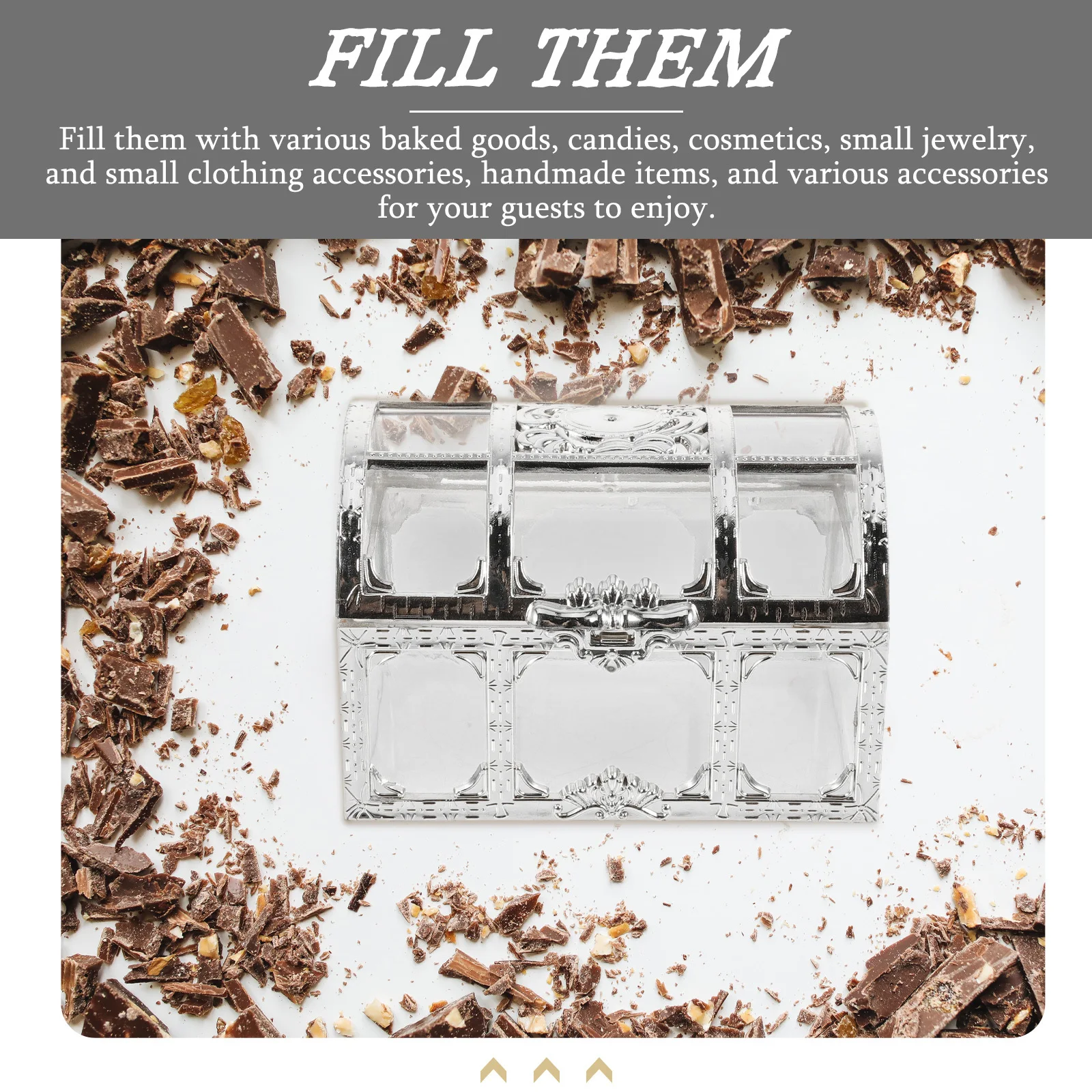 2Pcs Pretty Storage Boxes Candy Gift Packaging Plastic Treasure Chests for Birthday Party Favors Handmade Items Cosmetics Small