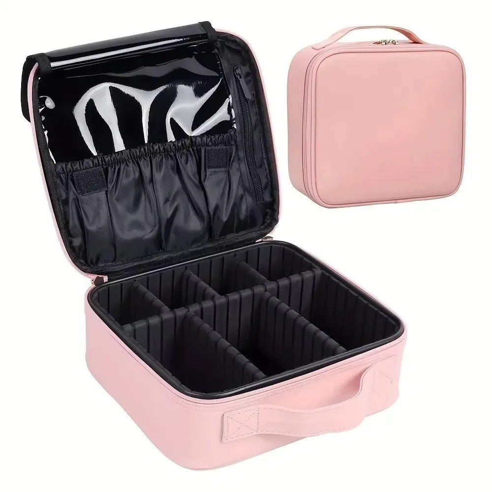 

Oxford Cloth Makeup Bag​​ Waterproo With Adjustable Dividers ​​Toiletry Bag​​ Large Capacity ​​Durable​​ Cosmetic Case​​