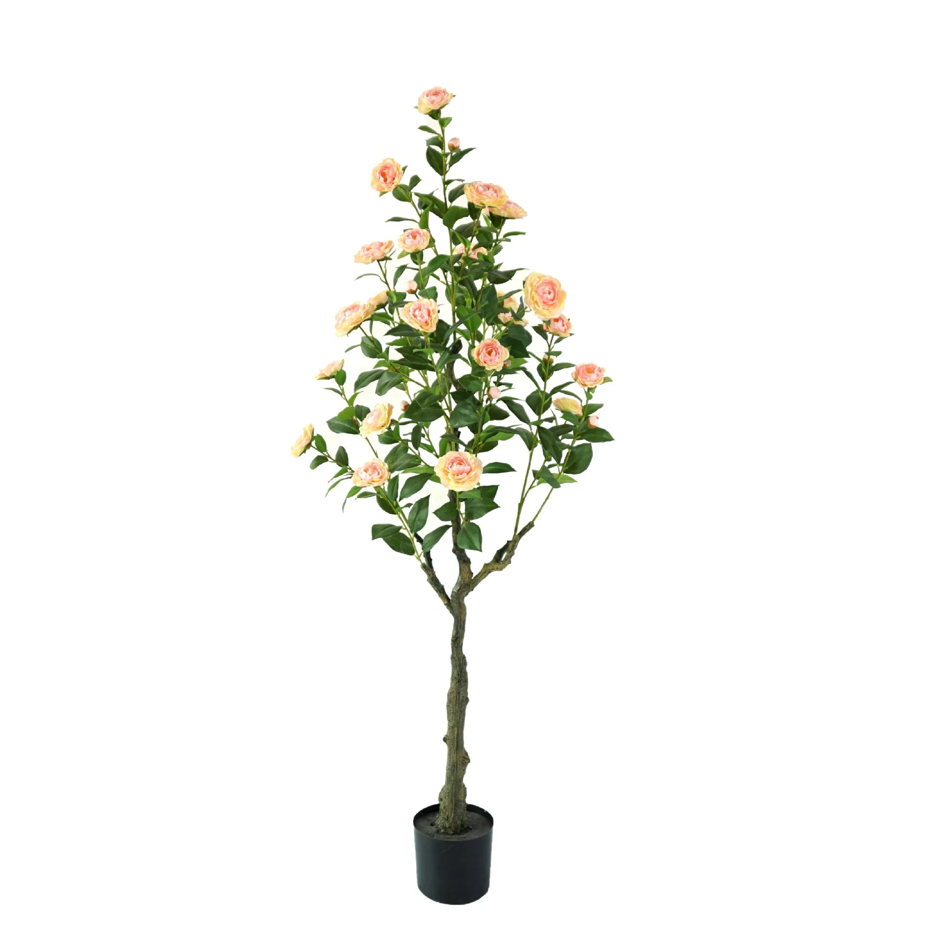 

Camellia Tree Plant Artificial Rose Flower Tress For Indoor Decoration