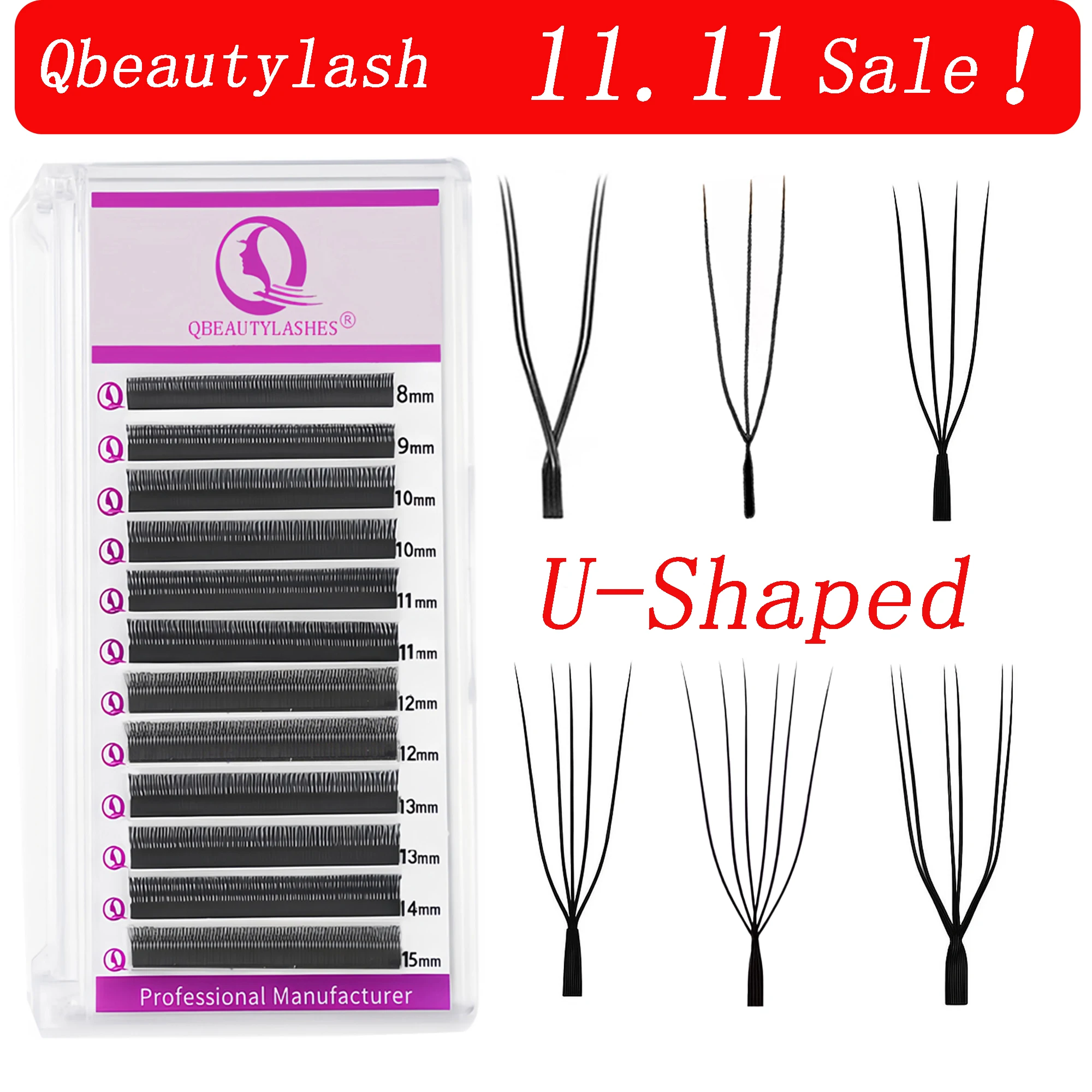 

Qbeautylashes Cílios U YY 3D 4D 5D 6DW Shaped Eyelash Extensions Pre Made Fan Eyelash Extensions wholesale Makeup
