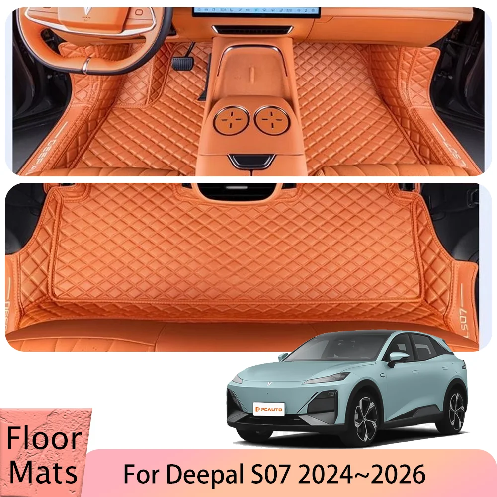 

Для Deepal S07 2024 ~ 2026 2025 автомобильные кожаные коврики с левым рулем, водонепроницаемые, устойчивые к царапинам ковры, аксессуары для защиты салона