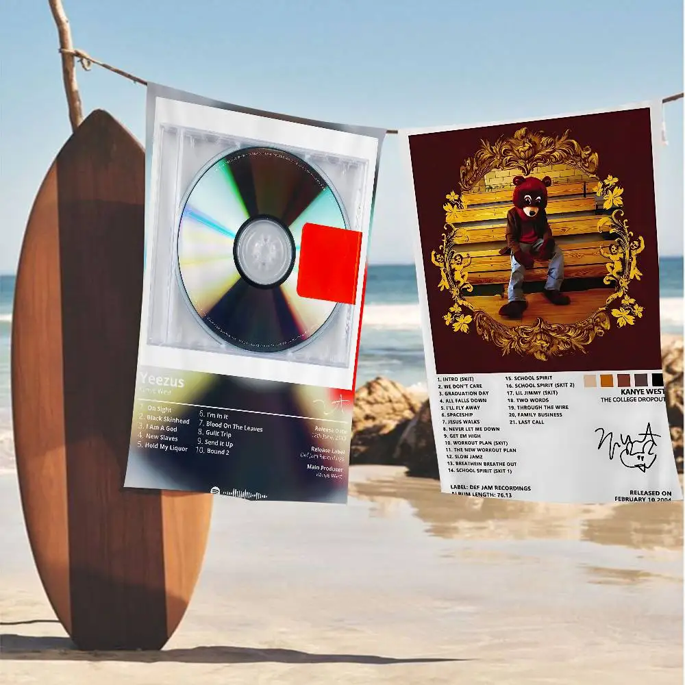 K-Kanye SINGER West Microfiber Printed Beach Towel Mountain Climbing Yoga Beach Swimming Running Absorbent Soft Towel