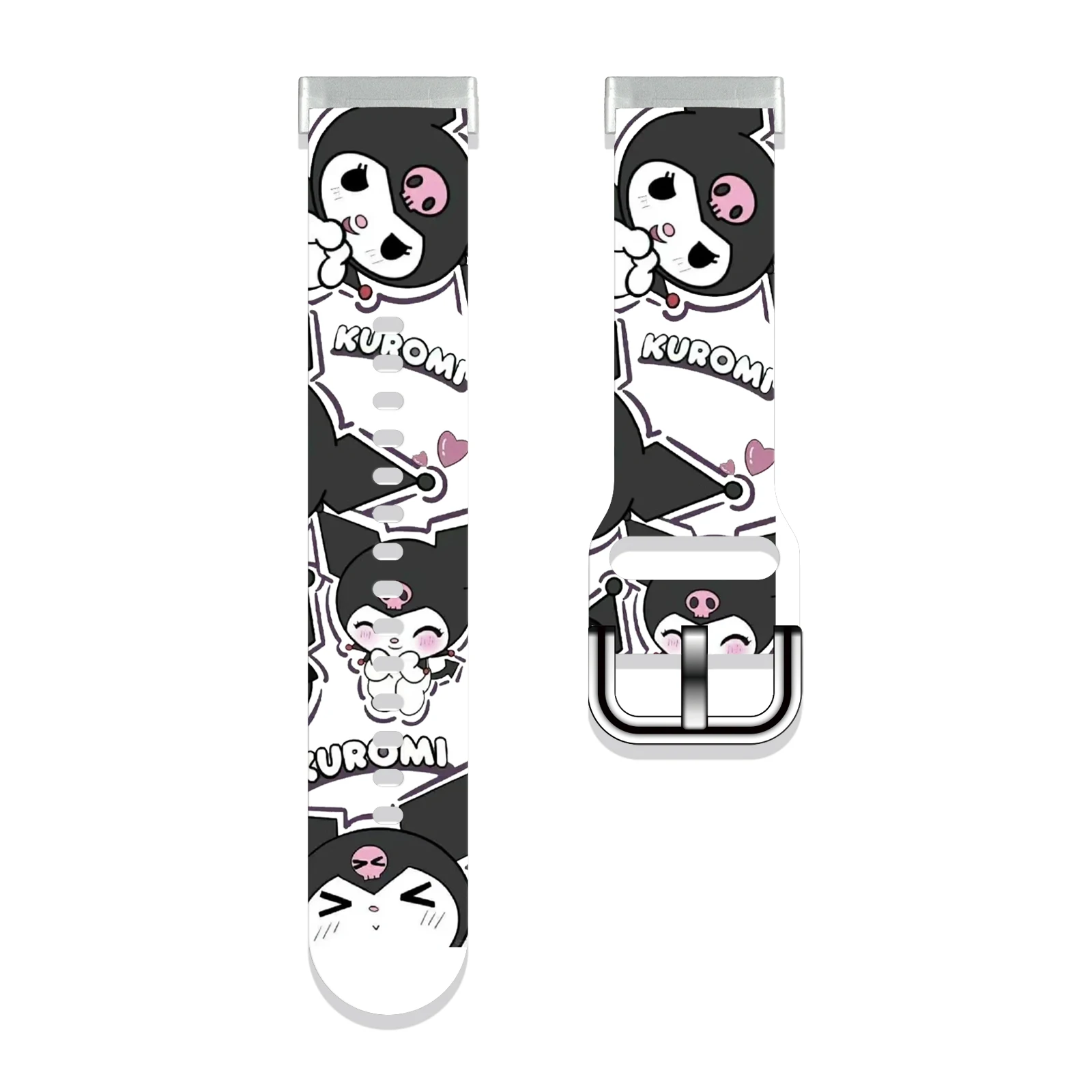 

SANRIO Series Kuromi Print Watch Band for Fitbit Sense 2/1 Watchband Replaceable Bracelet for Versa 3/4 for Women as a Gift
