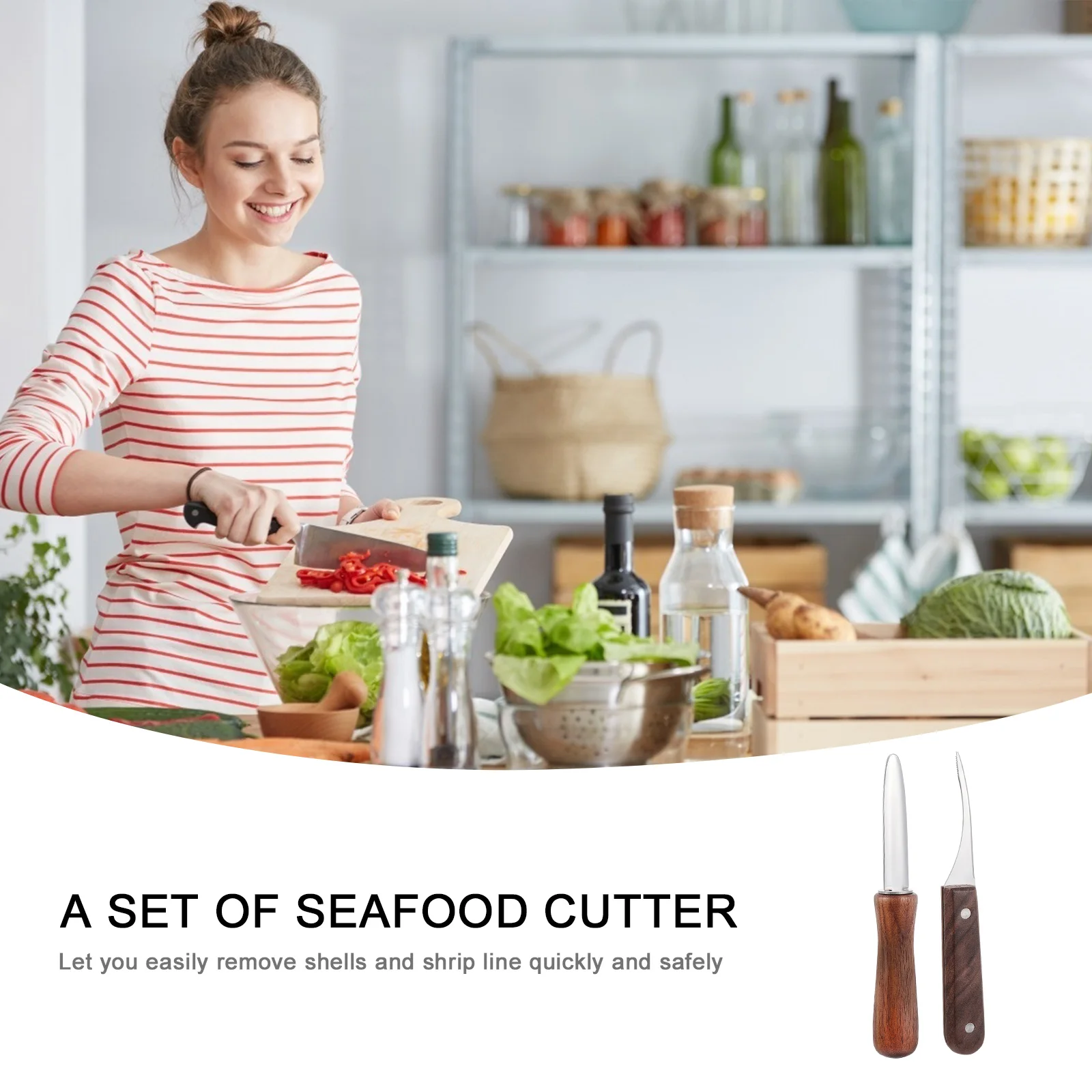 

2 pcs Shrimp Knife Open Shell Tool Oyster Shucker Opens Shellfish Clam Scallop Seafood Kitchen Gadgets Oyster