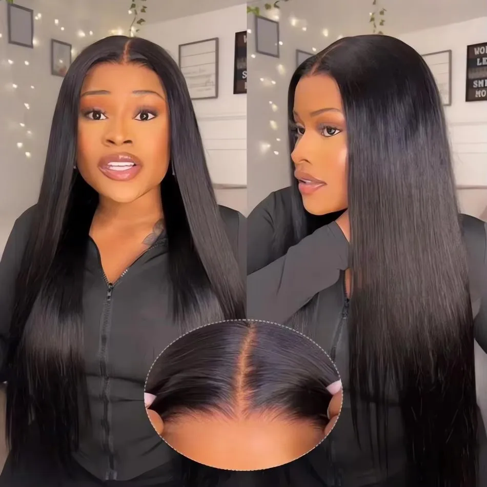 Straight Wigs Human Hair Glueless Wigs Pre Plucked Natural Black Wig 5X5 4X4 Pre Cut Brazilian Wig 30 38 Inch Closure Wig
