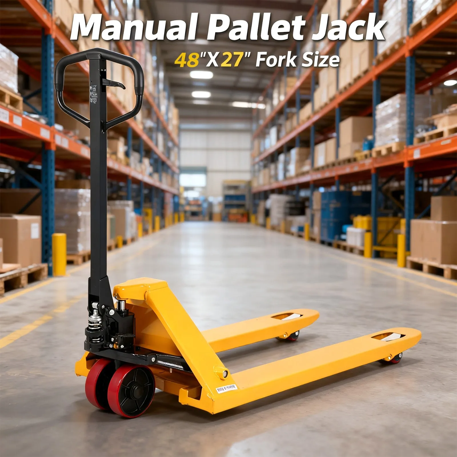 

Manual Hand Pallet Jack Warehouse Material Lift Truck 5500lbs with 48"X27" Fork