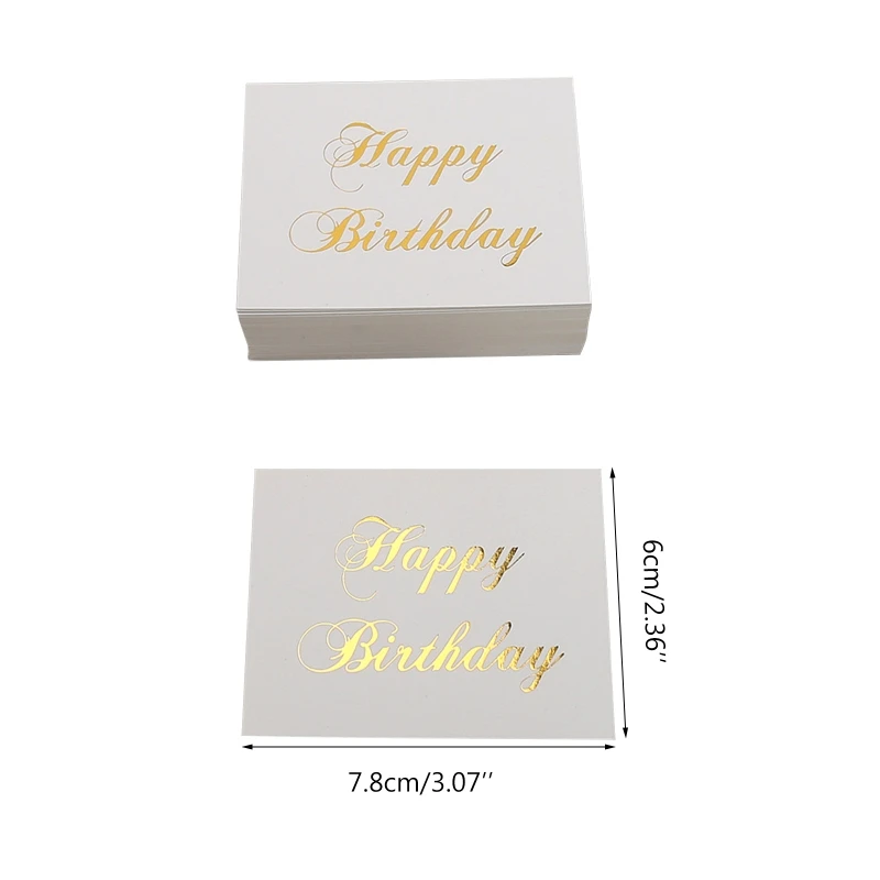 100PCS Bronzing Selamat Ulang Tahun Hadiah untuk Kartu Keinginan Putih untuk Pemilik Usaha Kecil