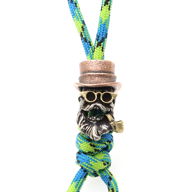 

Brass Copper Pipe Man Knife Beads Lanyard Paracord Pendants DIY Outdoors Tools Jewelry Pendant Keychain Accessories