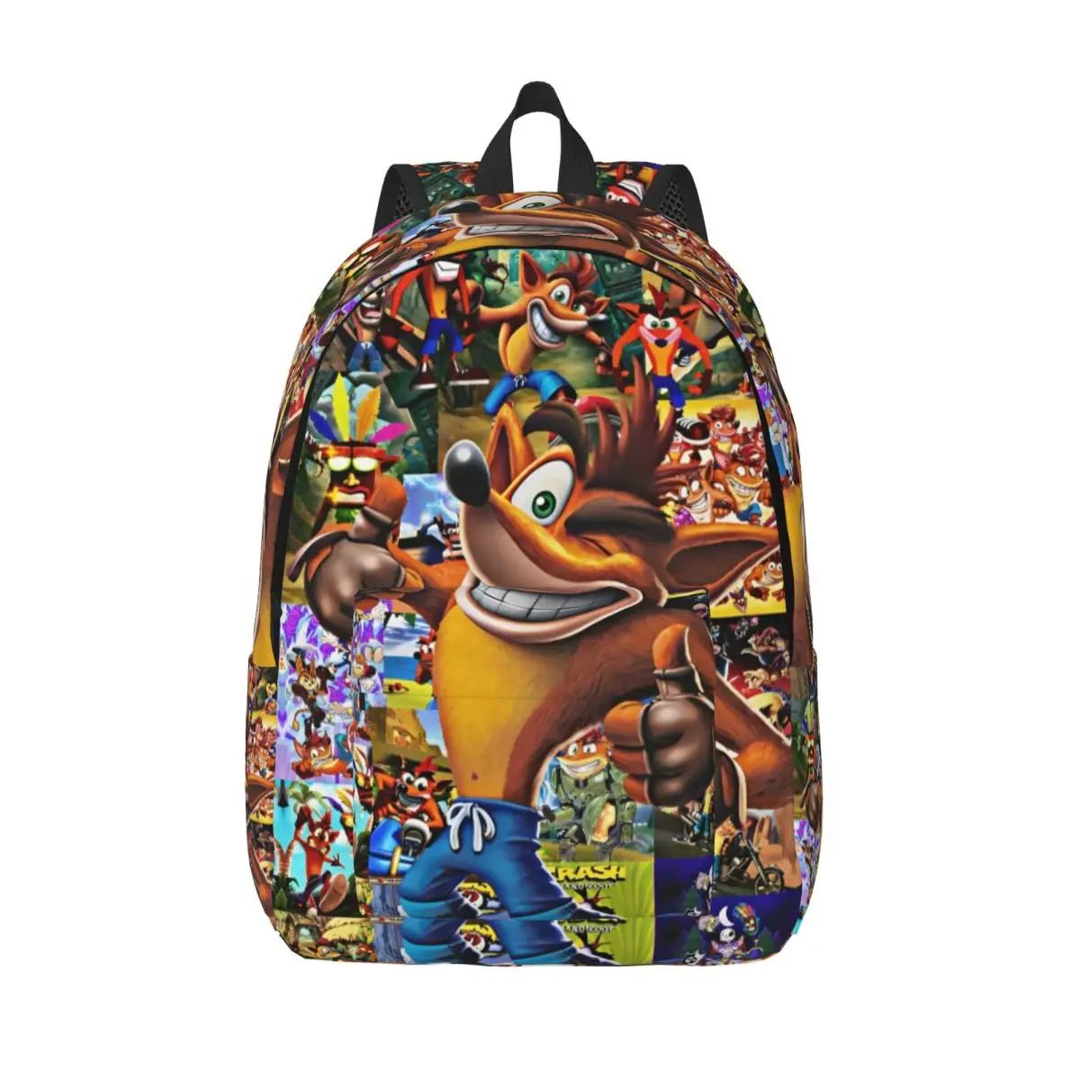 Crash Team Rumble Game Mochila clásica Mochila deportiva para estudiantes Mochila de trabajo para hombres y mujeres Bolsas de lona universitarias