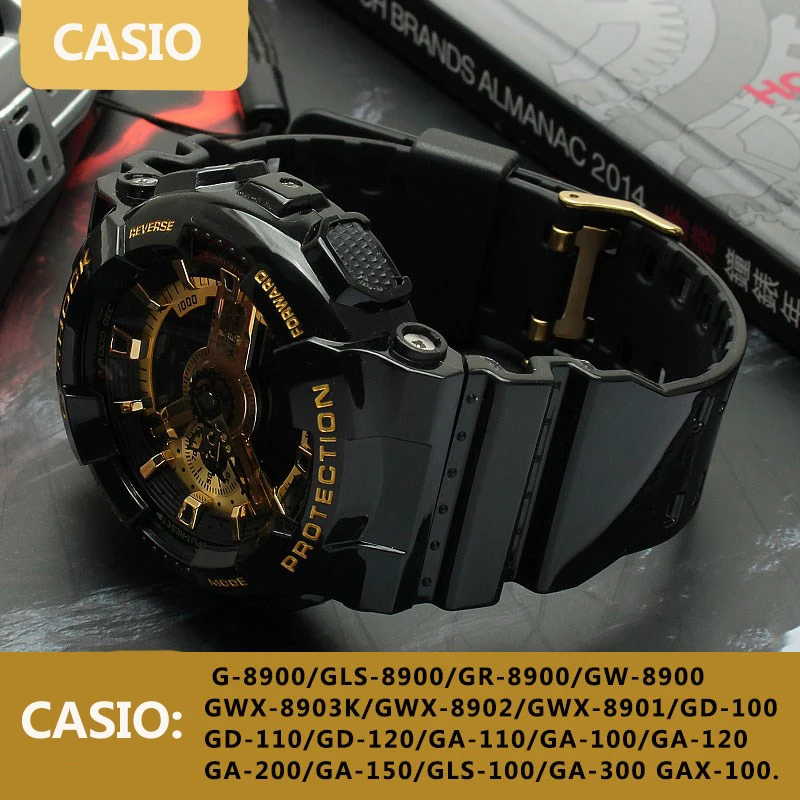 16mm Camouflage Silicone WatchBand For Casio G-SHOCK GLS/GA110-100/120/130 GA-110GB Rubber Strap Waterproof Men Soft Accessories