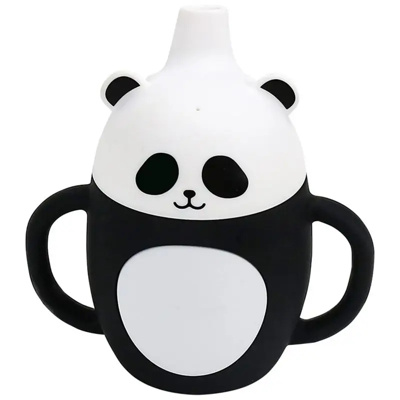 AEE8-Toddler Sippy Cup, Children's Silicone Cup, Splash-Proof Straw Panda Sippy Cup