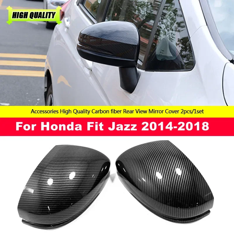 

For Honda FIT JAZZ 2014 2015-2018 ABS Chrome Car Rearview Side Mirror Cover Wing Cap Exterior Door Trim Adhesive Sticker Parts