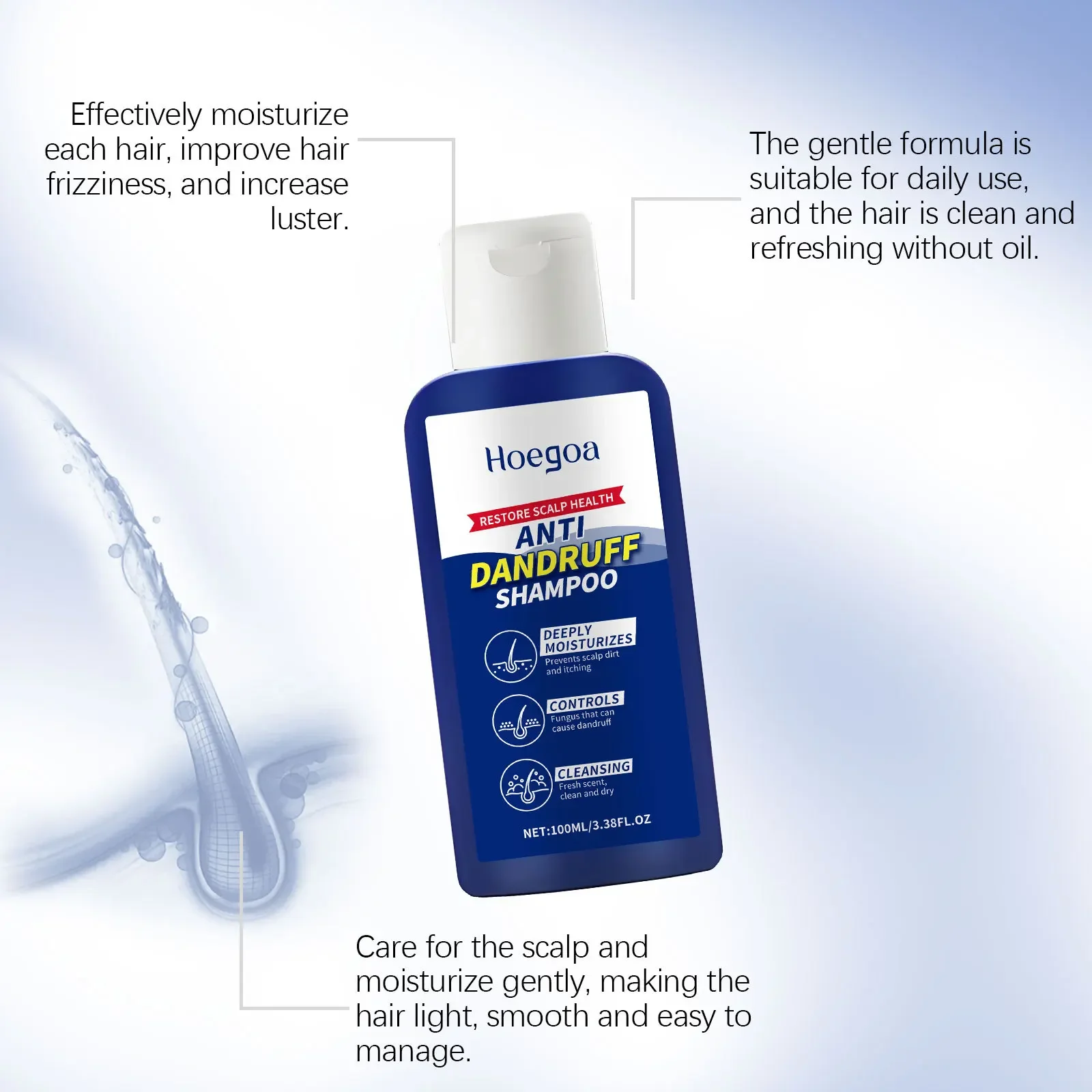

Anti Dandruff Shampoo Improve Dryness Oil Control Nourish Scalp Refreshing Scent Cleansing Foaming Smoothing Anti Frizzy Shampoo