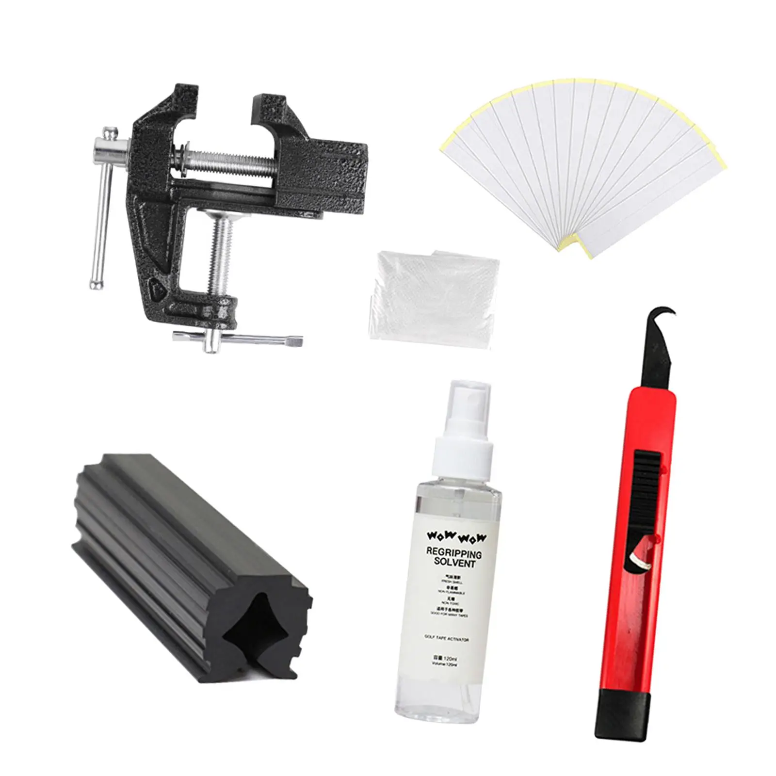 Golf Club Grip Kit 4 4oz Grip Solvent Grip Tape Strips Solvent Sprayer Professional Quality Tool Set Vise Clamp Shafts Caring