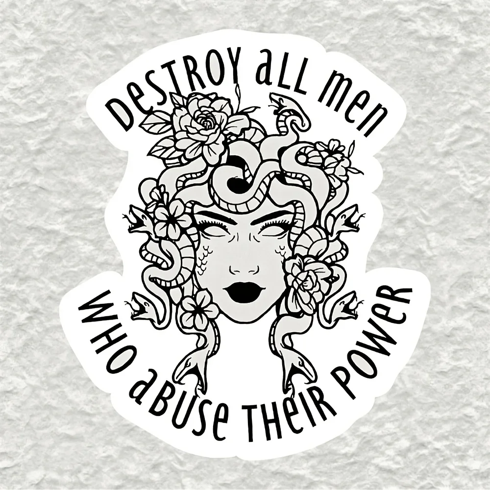 4 TEILE/SATZ Holografisches Medusa-Aufkleber-Set – wasserfeste Vinyl-Aufkleber für Gepäck, Tablet-Hüllen und Helme |   Feministische Kunstbegeisterte